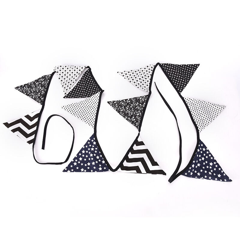 Fabric Cotton Banner Bunting Pennant Garland Baby Shower Outdoor Tent Dec.l8