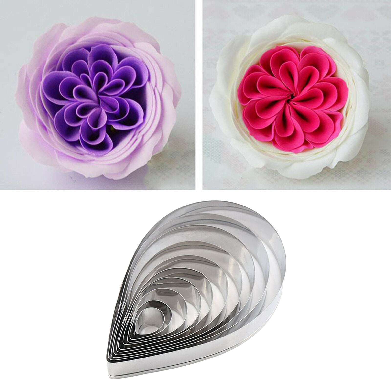 10pcs Stainless Steel Drop Mousse Moulds Jelly Cake Mold Decoration Baking