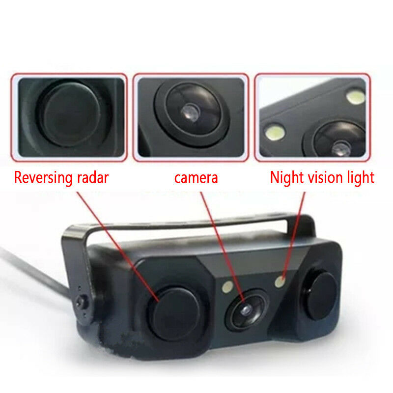3in1 Car Rear View Backup 170Â° View Angle Camera Parking Reversing Radar Sensor