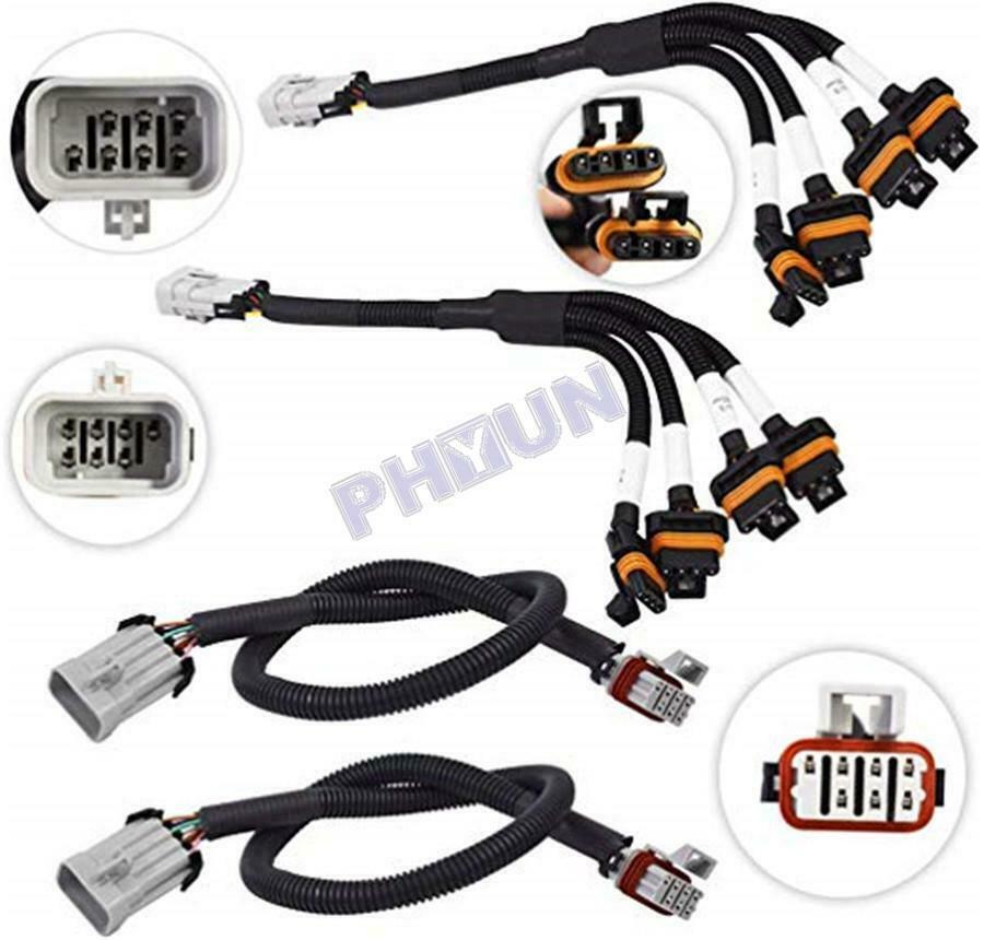 For LS1 LS6 LSX Coil Pack Relocation Kit w/ Coil Harness & Extension D580 4 Pcs