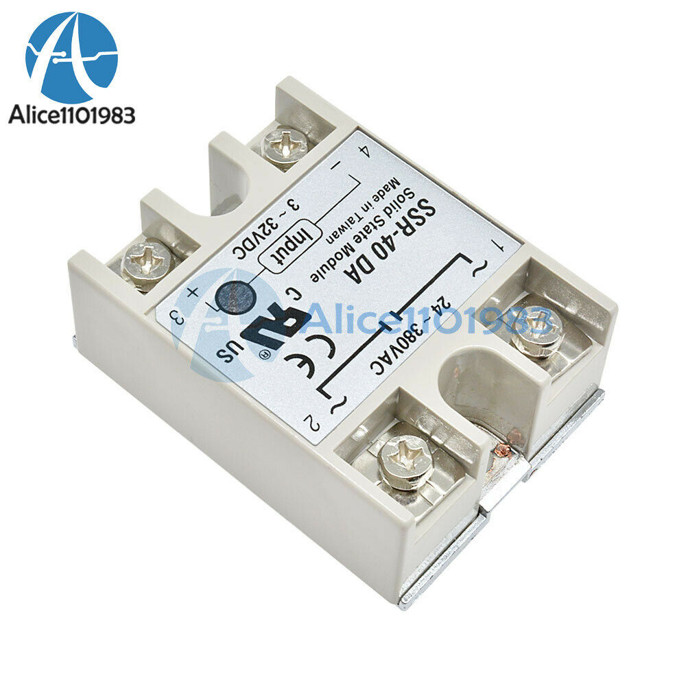 2PCS 40A 250V SSR-40 DA Solid State Relay Module DC 3-32V  To AC 24V-380V