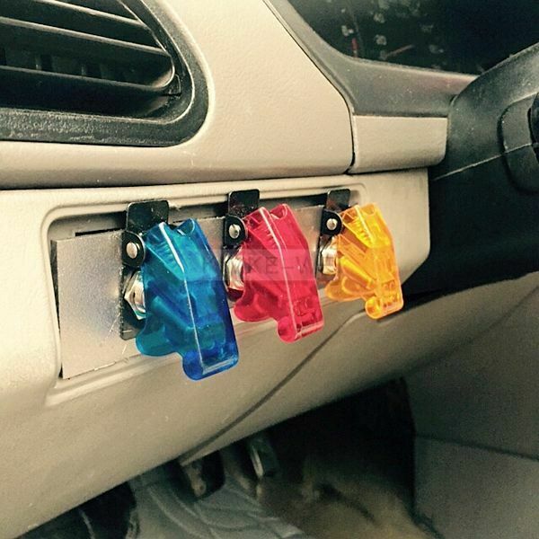 5x Green LED Illuminated Toggle Rocker Switch With Cover For Car Boat 12V 20A