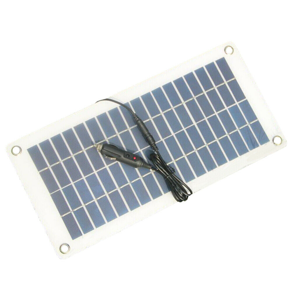 12V 8.5W Solar Panel For Boats Car Battery Alligator Clips & Lighter Cable