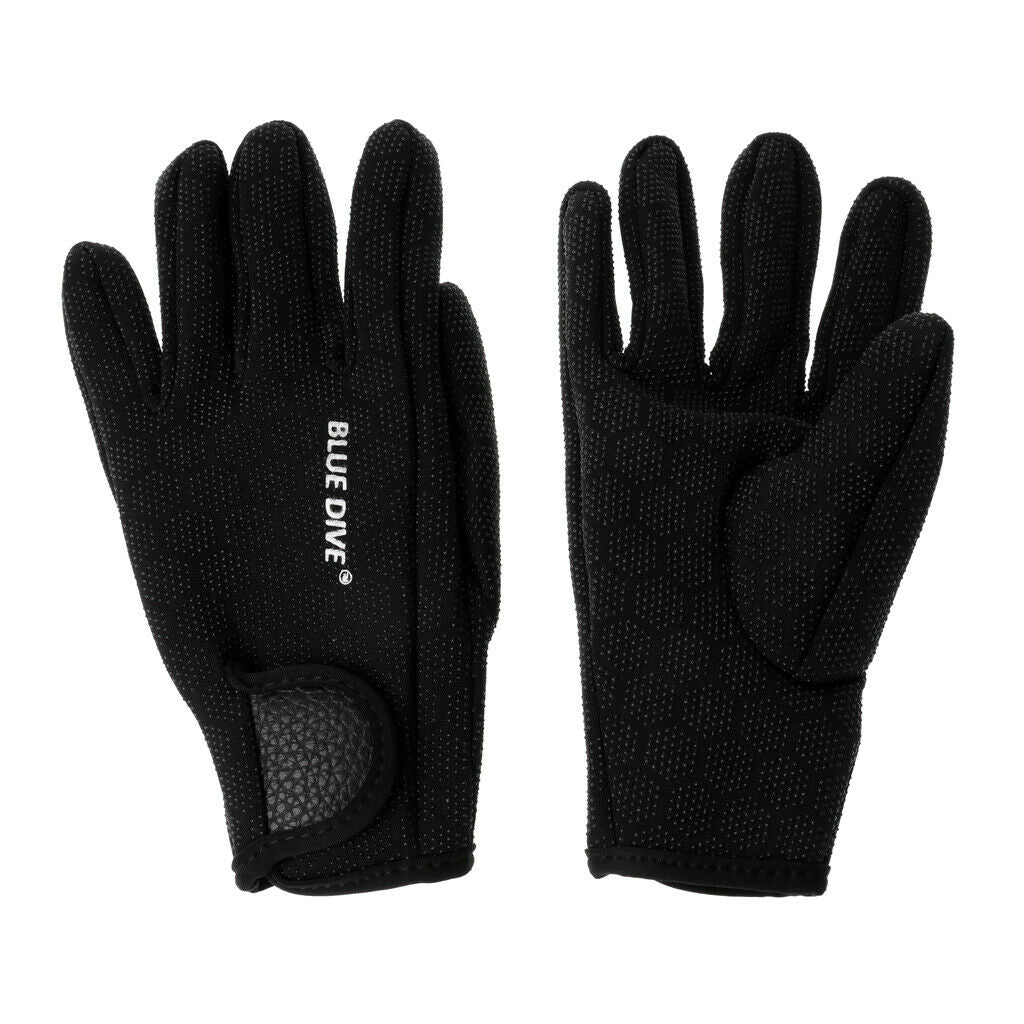 2X 1 Pair 1.5mm Neoprene Wetsuits Gloves Diving Swimming Surfing Canoe M Black