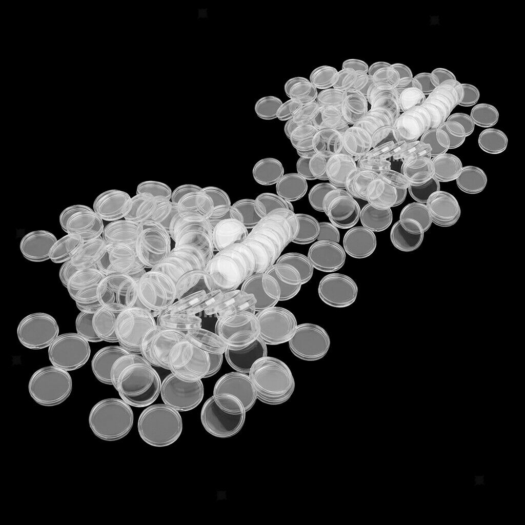 200 Pack Coin Holder Capsules Clear Container for Collection 19mm+22mm
