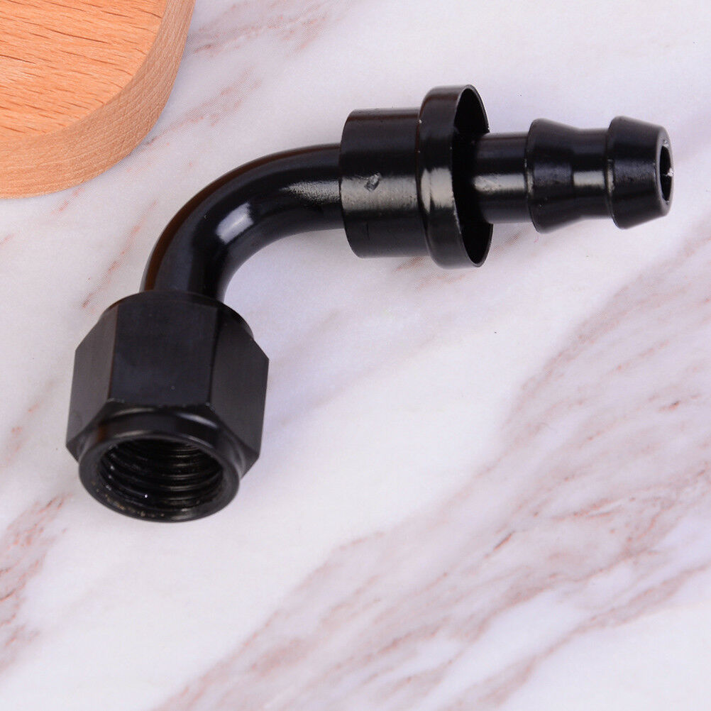Black AN6 AN-6 90 degree push lock oil/fuel/gas line fittings hose adaptefwJ Kt