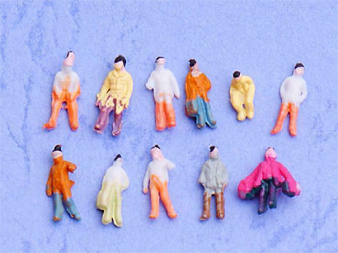 100 Pack 1:200 Painted Woman Man Body Miniatures Train Park Diorama Z Scale