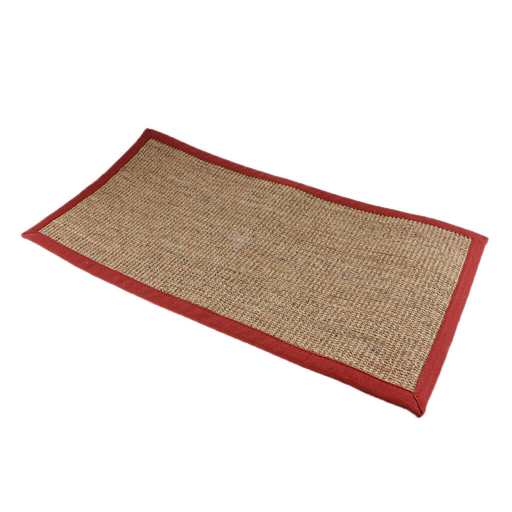 Natural Fiber Collection Sisal Runners Area Rug Mat C Red Edge 40x120cm