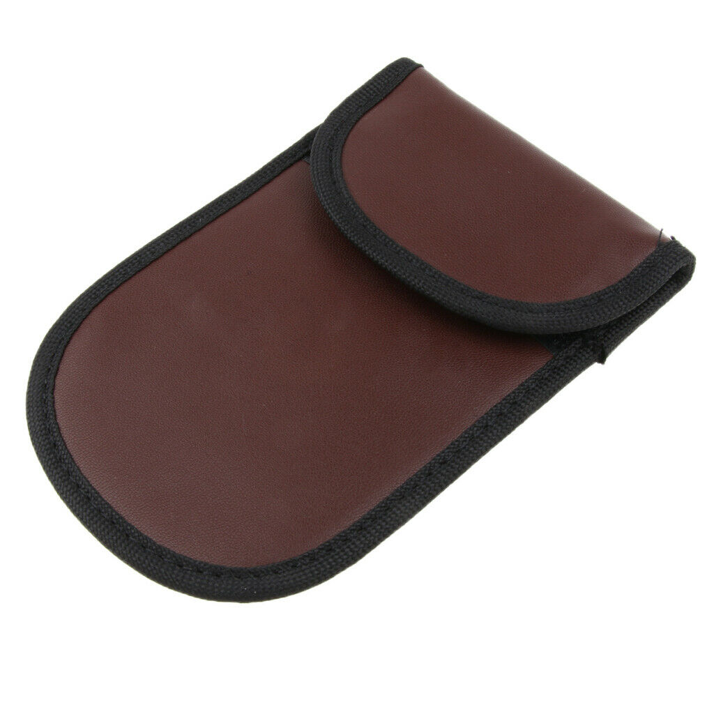 Signal Shielding Blocker Bag Key Fob Blocking Pouch Anti Hacking Security Brown