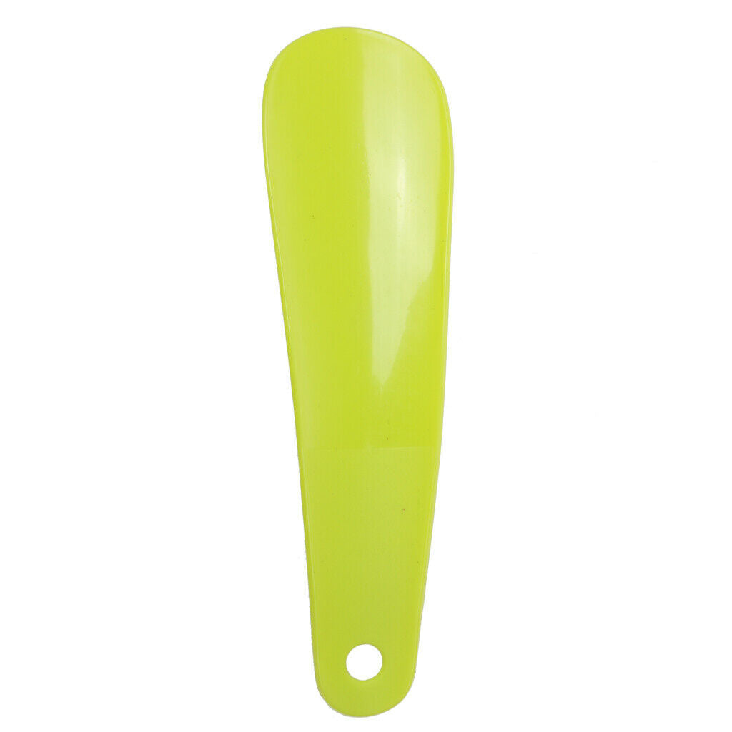 Portable Handle Plastic Horn Lifter Flexible Stable Shoehorn Yellow