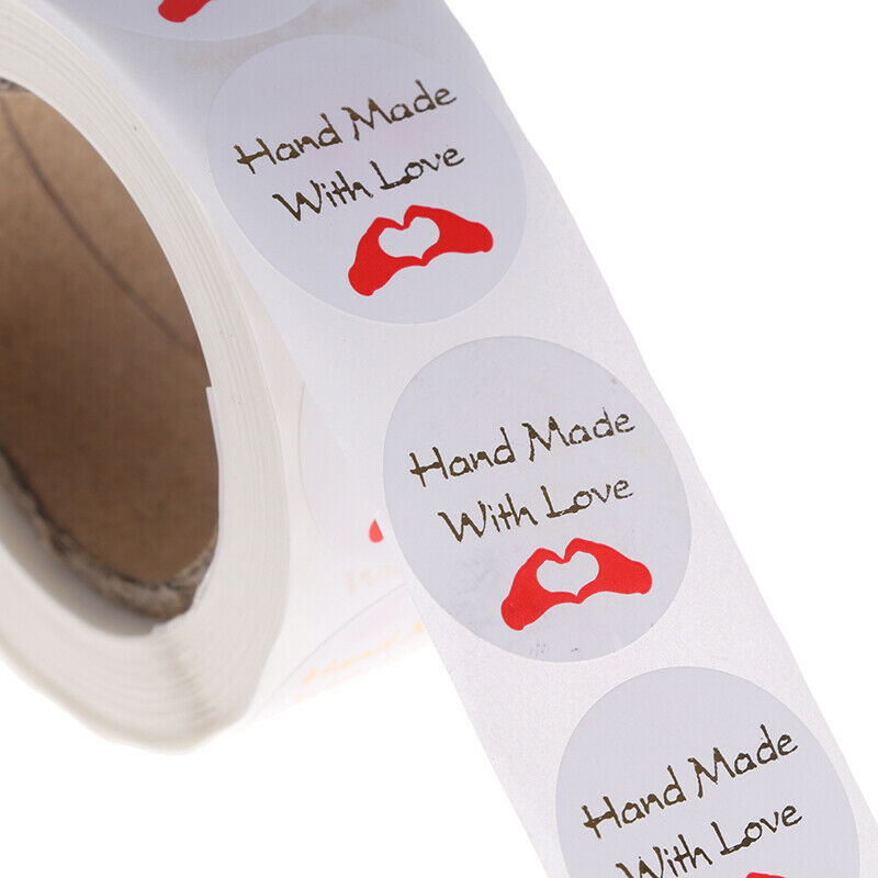 500pcs Hand Made With Love Stickers Scrapbooking for Package Seal Labels .l8