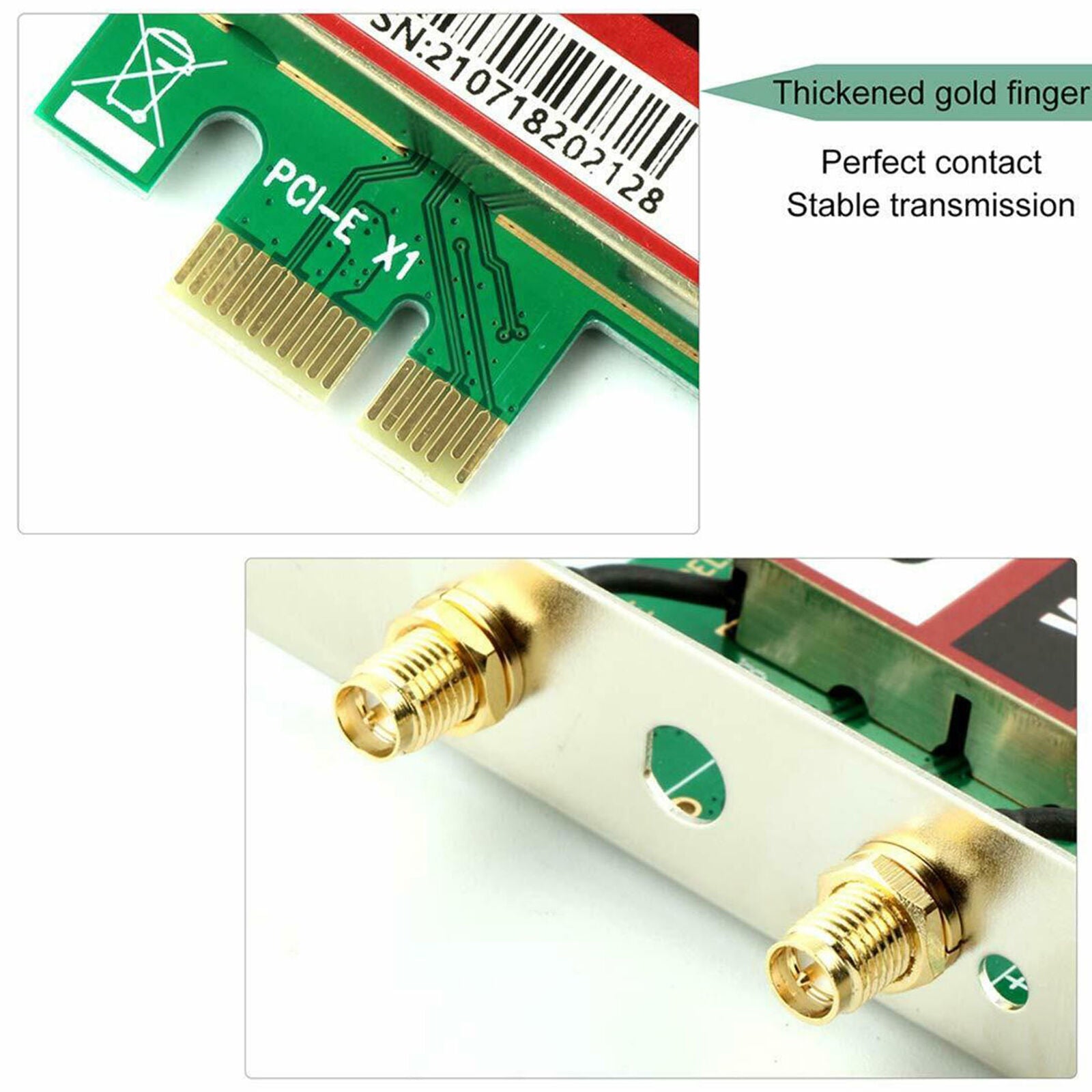 New Mini PCI-E Express to PCIE Wireless Adapter 2 Antenna WiFi PC Desktop