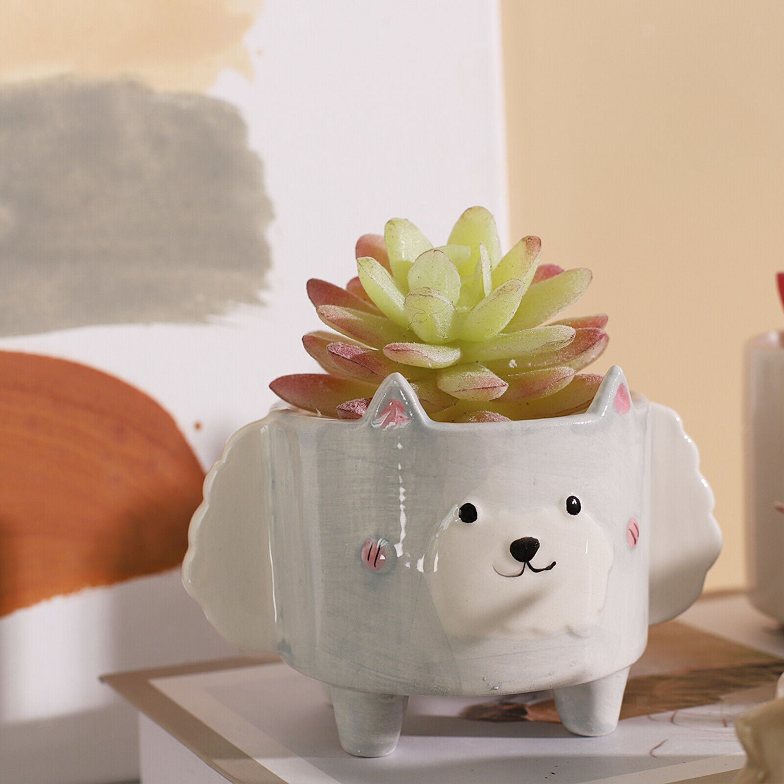 Cartoon Ceramic Animal Flowerpot Succulent Pot Vase Planter Indoor Outdoor Sheep