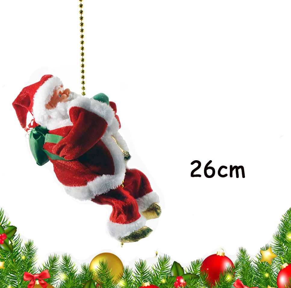 Rope Climbing Santa Claus musical Toys For Christmas Tree Hanging Pendant