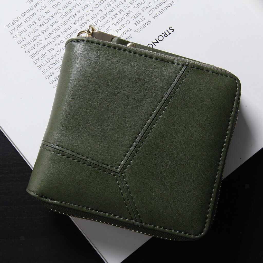 Women Small Bifold Wallet Ladies Card Holder Short Purse Clutch Army Green
