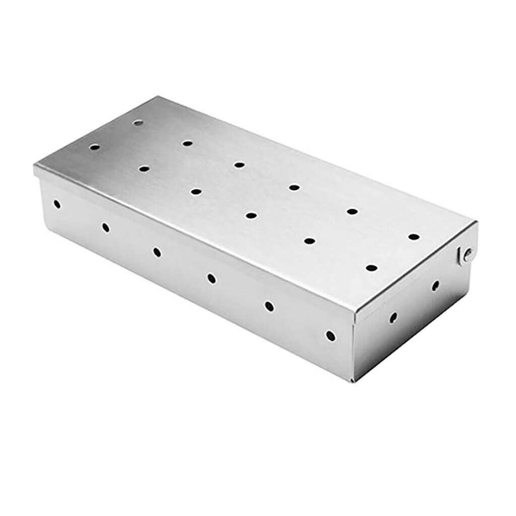 Heavy Duty Stainless Steel Meat Smoking Barbecue Smoker Box For Wood Chips,Add