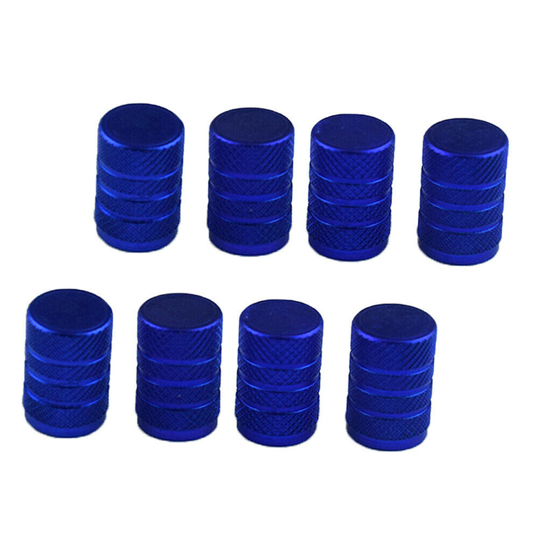 8 Pack Car Bicycle Aluminum Wheel Tire Stem Valve Caps Dust Cover Dark Blue