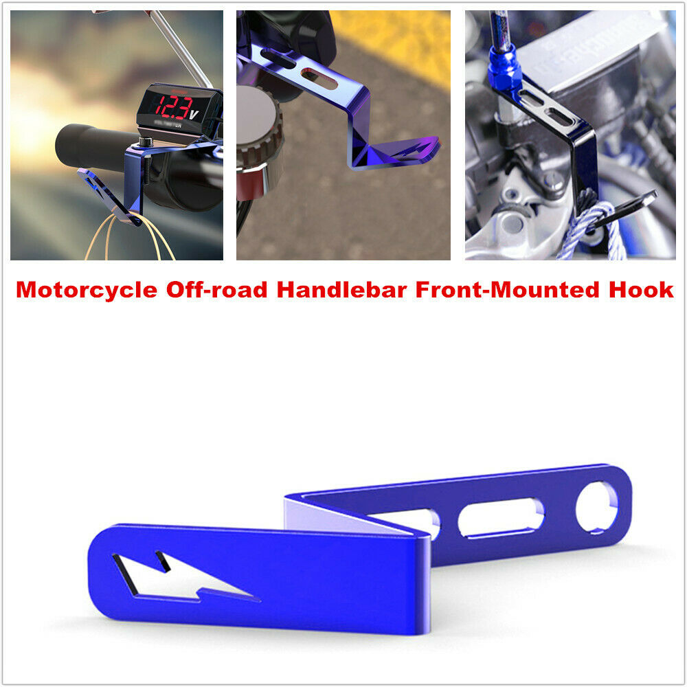 1x Scooter Motorcycle Off-road Handlebar Front-Mounted Hook Stainless Steel Blue