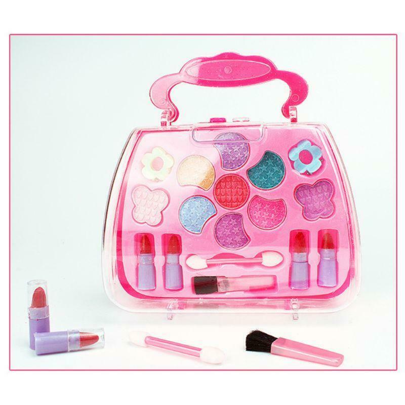 Safe Non Toxic Children Girl Princess Makeup Set Eyeshadow Lipstick Brush Kit