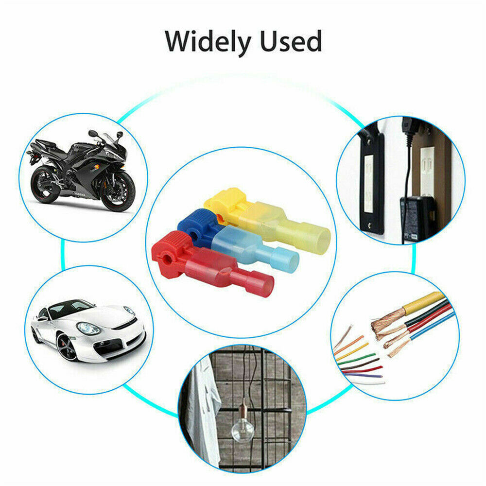 90PCS Insulated 22-10 AWG T-Taps Quick Splice Wire Terminal Connectors Combo Kit