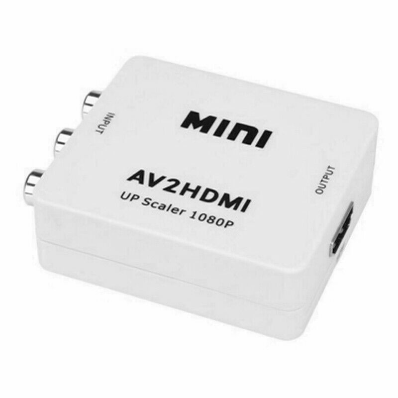 Mini AV 2 HDMI Converter to HDMI Composite CVBS RCA 1080p Adapter WITH Cable
