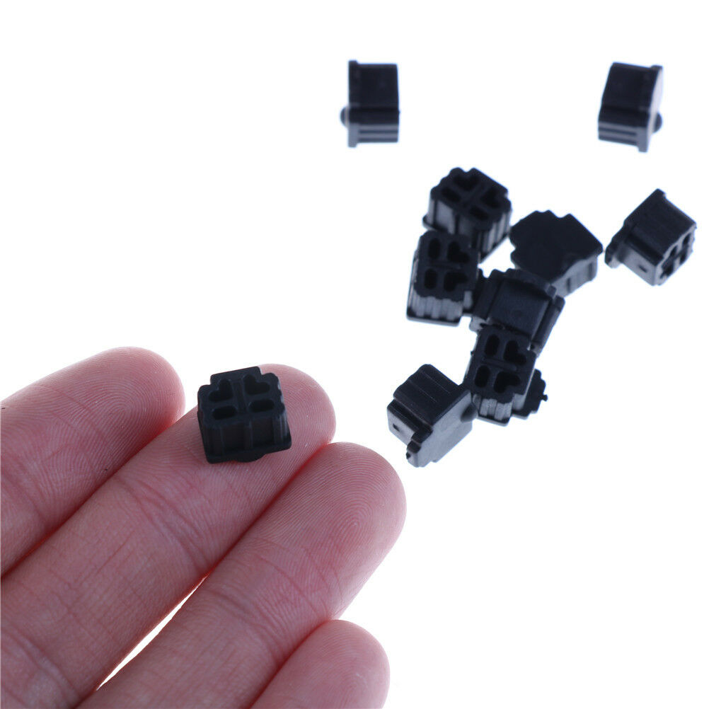 10Pcs Ethernet Hub Port RJ11 Anti Dust Cover Cap Protector Black DD