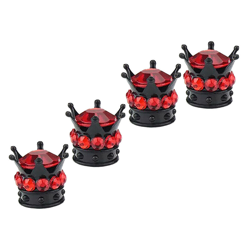 8 Units Car / Automobile Tire Valve Caps, Red + Purple