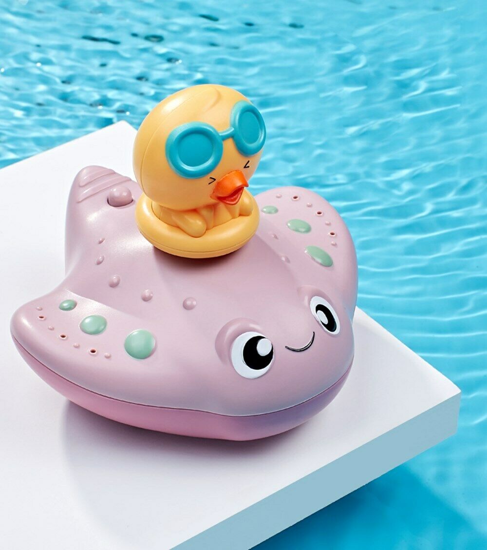 Baby Bath Toys Spray Sprinkle Water Electric Manta Ray Duck Star Kit Purple BS5