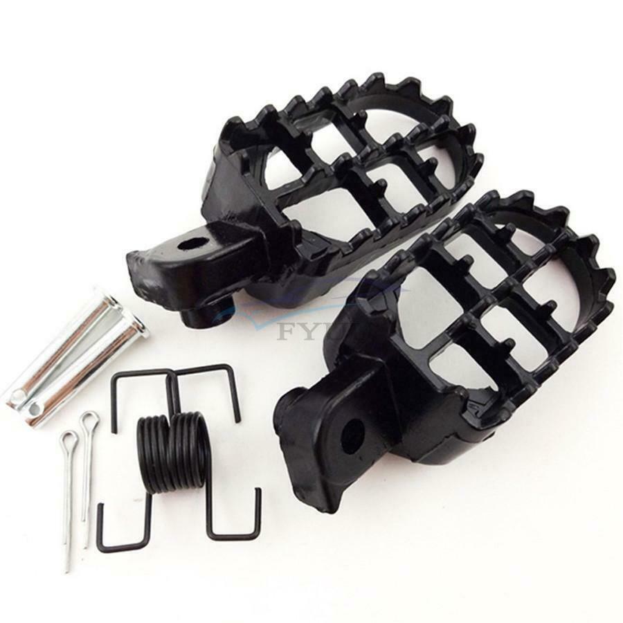 1 Pair Aluminum Motorcycle Wide Foot Pegs Footrest Dirt Bike Foot Pedal 8mm Bolt