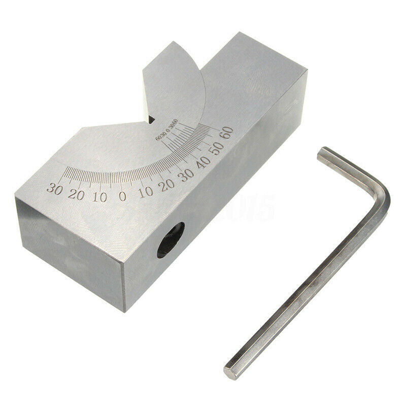 Milling Precision Mini Adjustable Angle V Block 0°-60° Vice Grip Holding Clamp