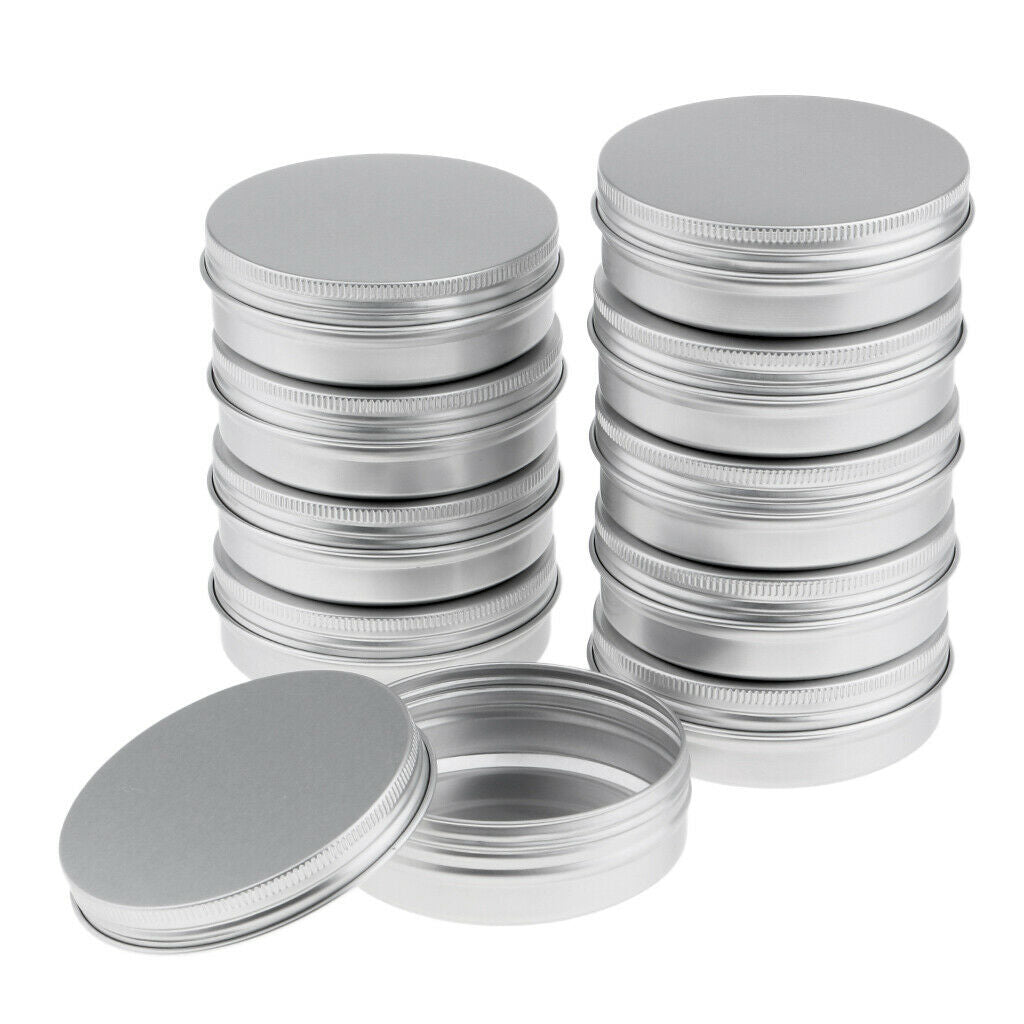 Round Empty Cosmetic Cans Set Tea Coffee Tin Candles Pots Medicines Containers,
