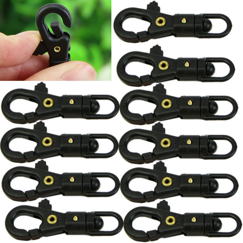 10PCS Survival Carabiner Mini Rotatable Buckle Quickdraw Key Chain EDC T.l8