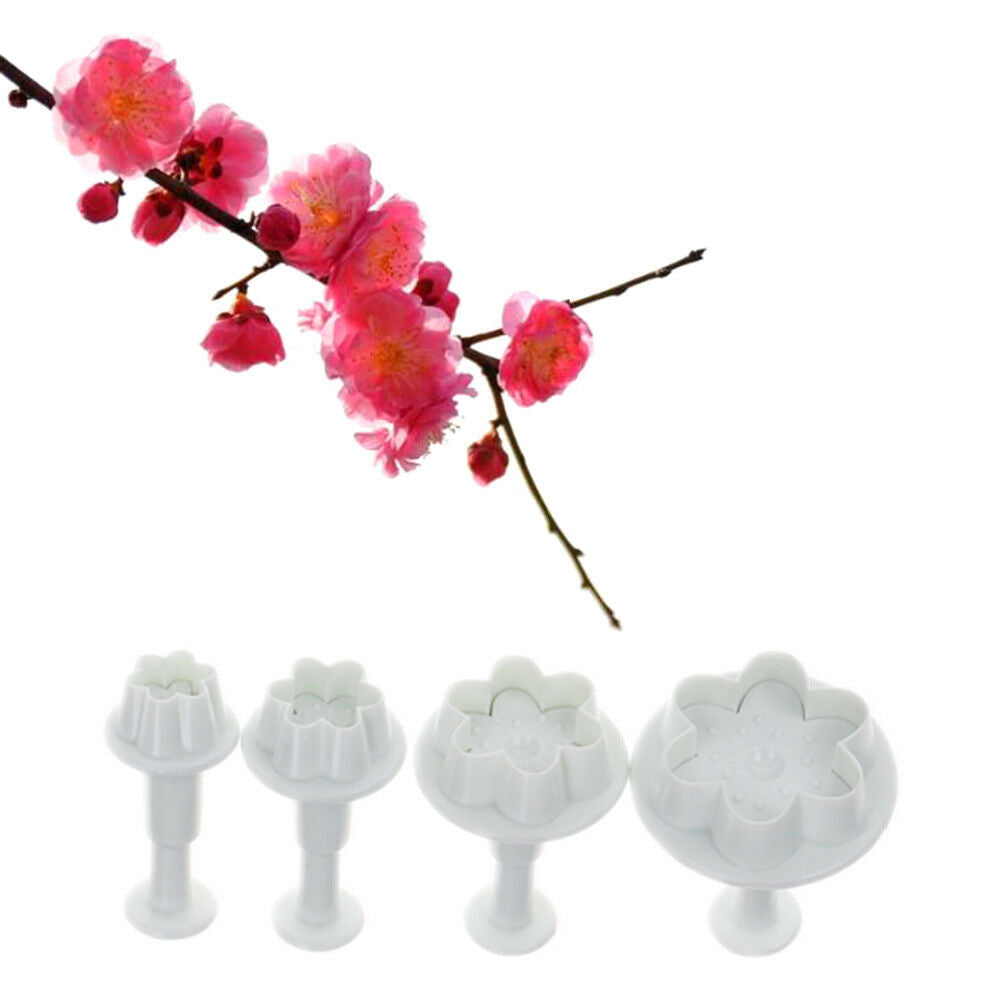 4 Pcs/set Peach blossom shape plastic cookie cutters flower series biscuit.l8