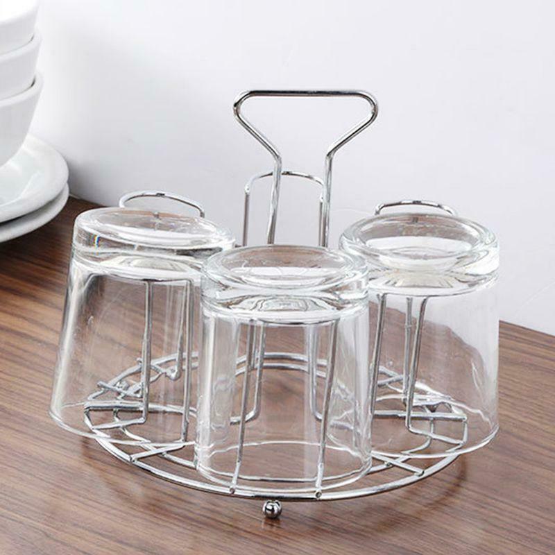 Stylish Mug Tree Iron Holder Coffee Cups Drain Organizer 6 Racks Stand Bottle