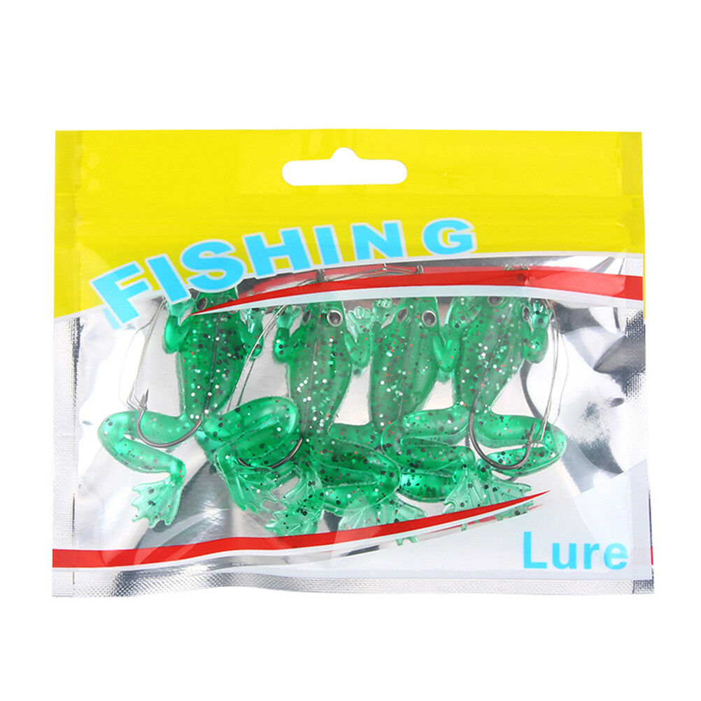 4x Artificial Frog Premium Soft Bait 60mm 5.2g Silicone Bionic Fishing Bai.l8