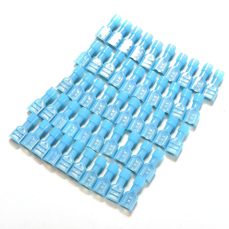50Pcs Fully Insulated Nylon Female Spade Crimp Connector Terminals 16-14AWDEAU