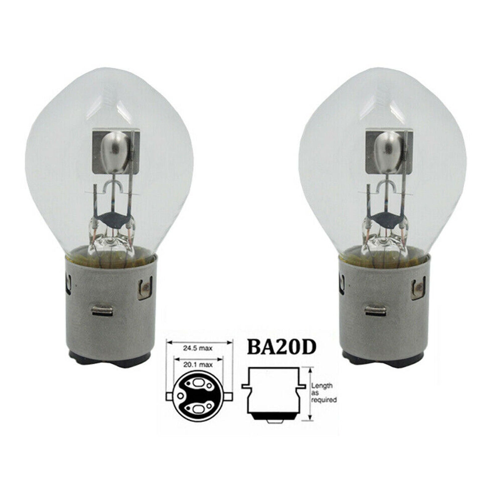 BA20D S2 12V 35/35W Motorcycle Headlight Lamp Light Halogen Bulb Clear