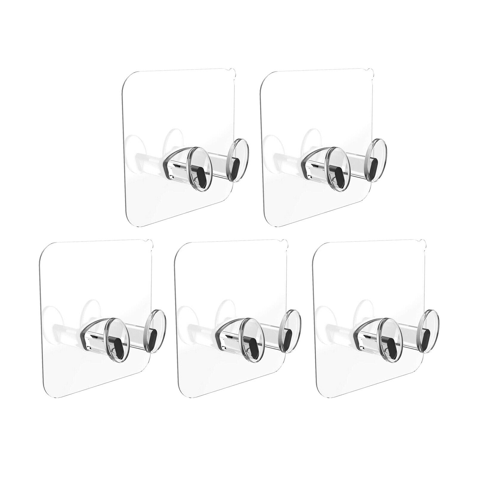 5x Transparent Self Adhesive Razor Wall Hooks Towel Rack Decorative Storage