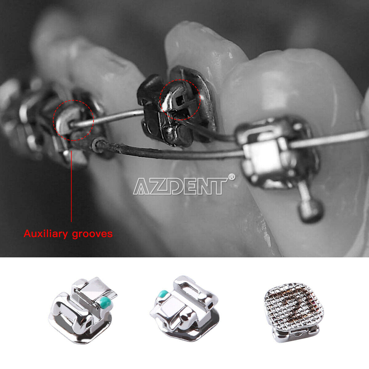 3X AZDENT Dental Orthodontic Self-Ligating Brackets Roth.022 Movable Hook 3 4 5