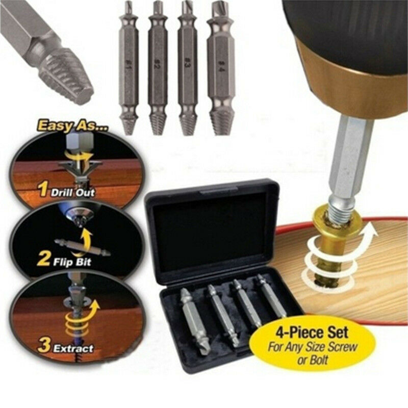 Screw Extractor Breakage Bolt Extractor Drill Set Broken Easy Out Fastener.l8
