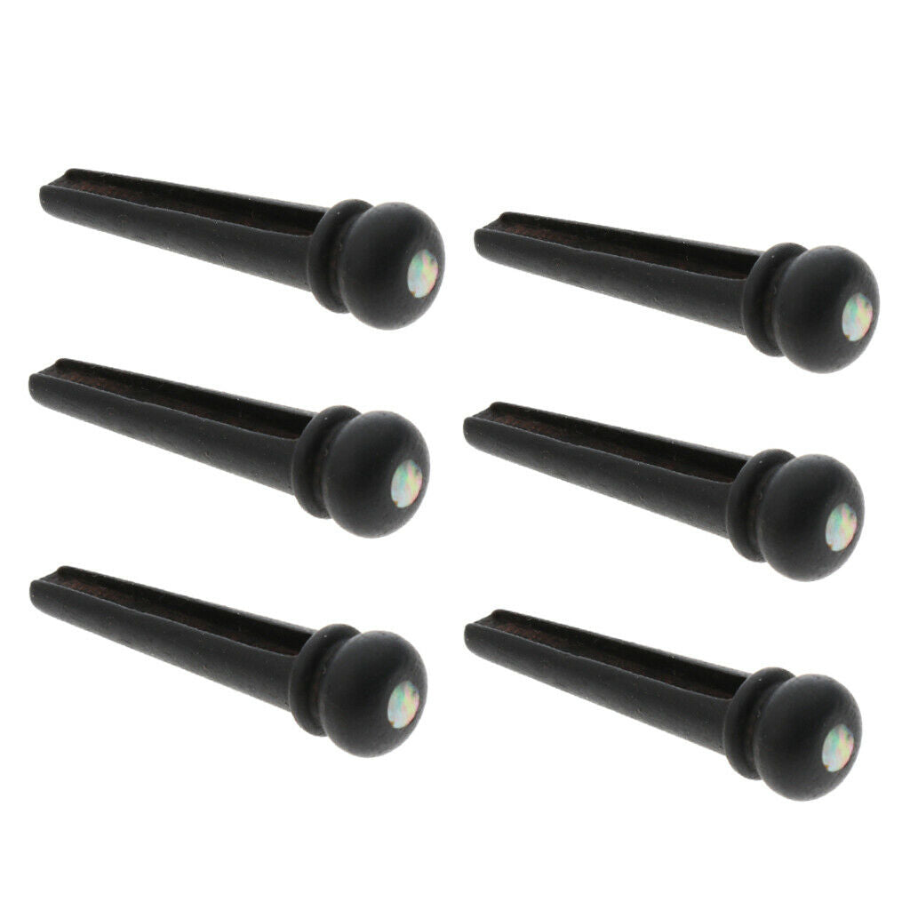3x 6pcs Ebony Bridge Pins Black for Acoustic Guitar Quality Replacement