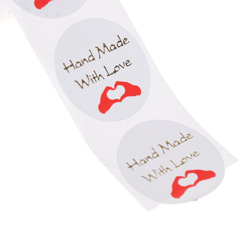 500pcs Hand Made With Love Stickers Scrapbooking for Package Seal Labels .l8
