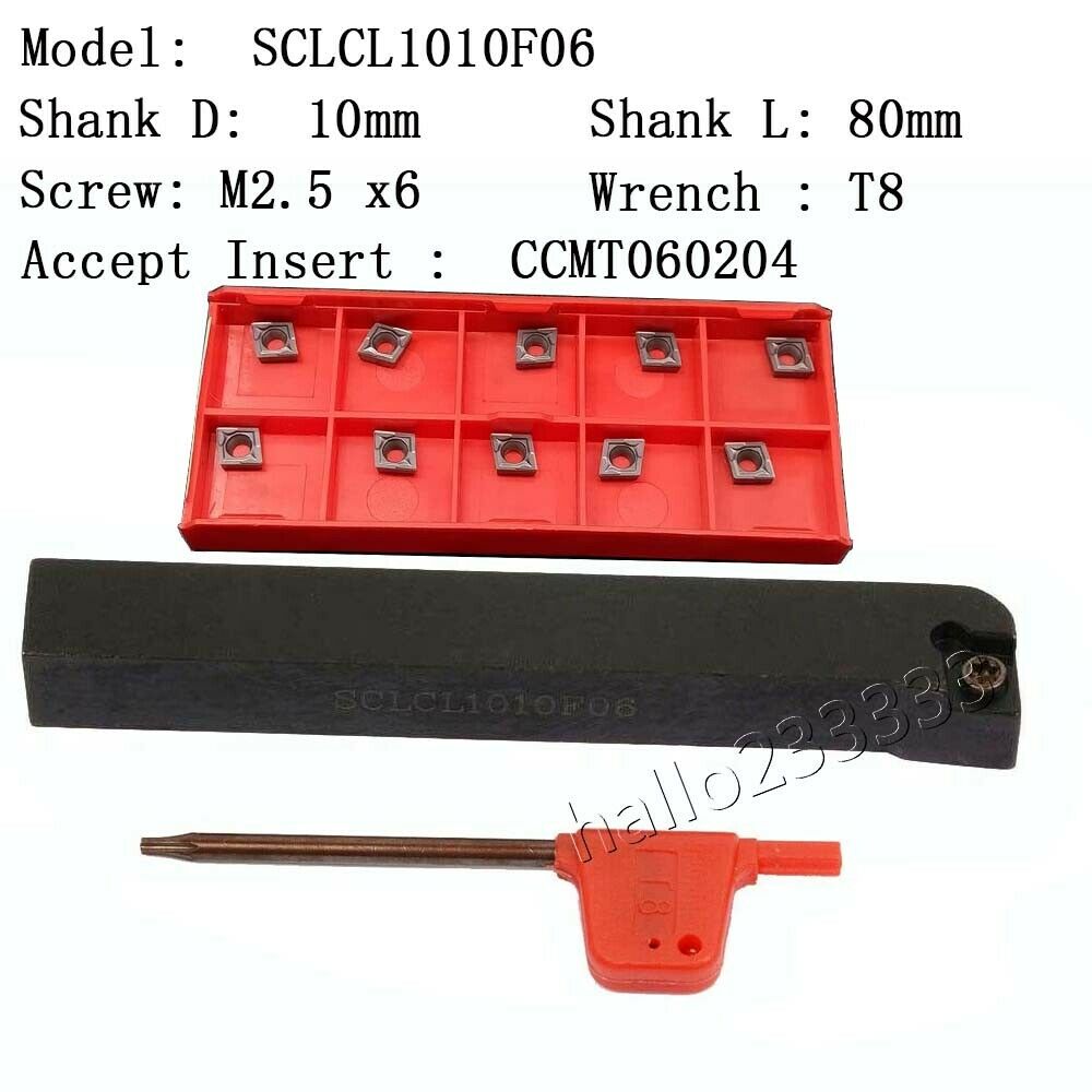 95° SCLCL 1010F06 Lathe External Turning Tool Holder +CCMT060204 BP1125 insert