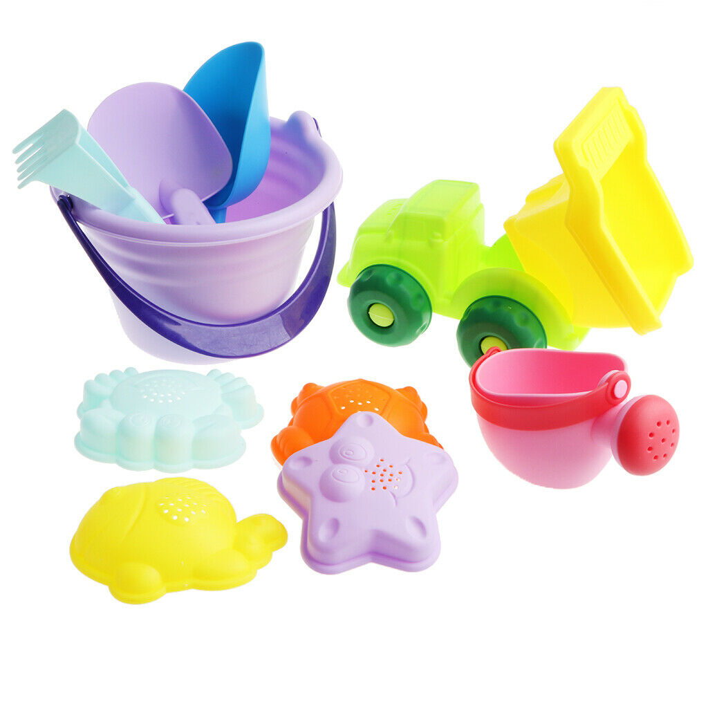Beach Toys Set, Sandbox Toys with Small Car, Shovel, Rake, Watering Can And
