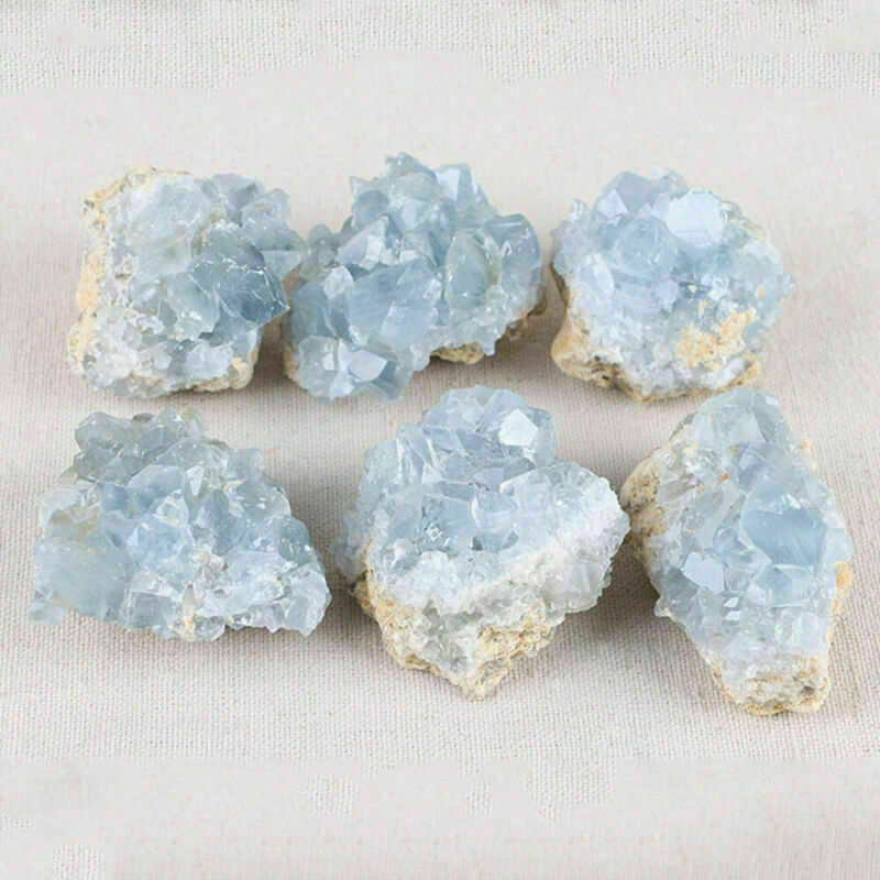 Natural Raw Blue Celestite Lazuli Crystal Quartz Cluster Geode Specimen Stone