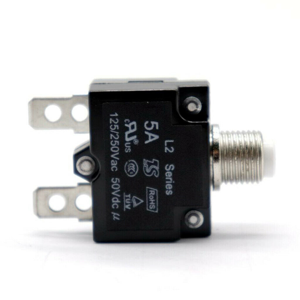 125/250V AC 50V DC 5Amp Circuit Breaker Resettable Overload Switch Fuse