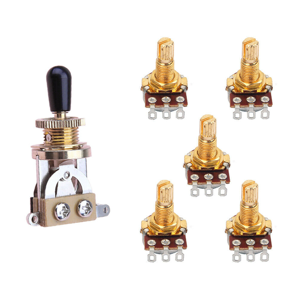 Guitar 3 Way Toggle Switch Pickup Selector+5pcs B500k 18mm Shaft Audio Pots