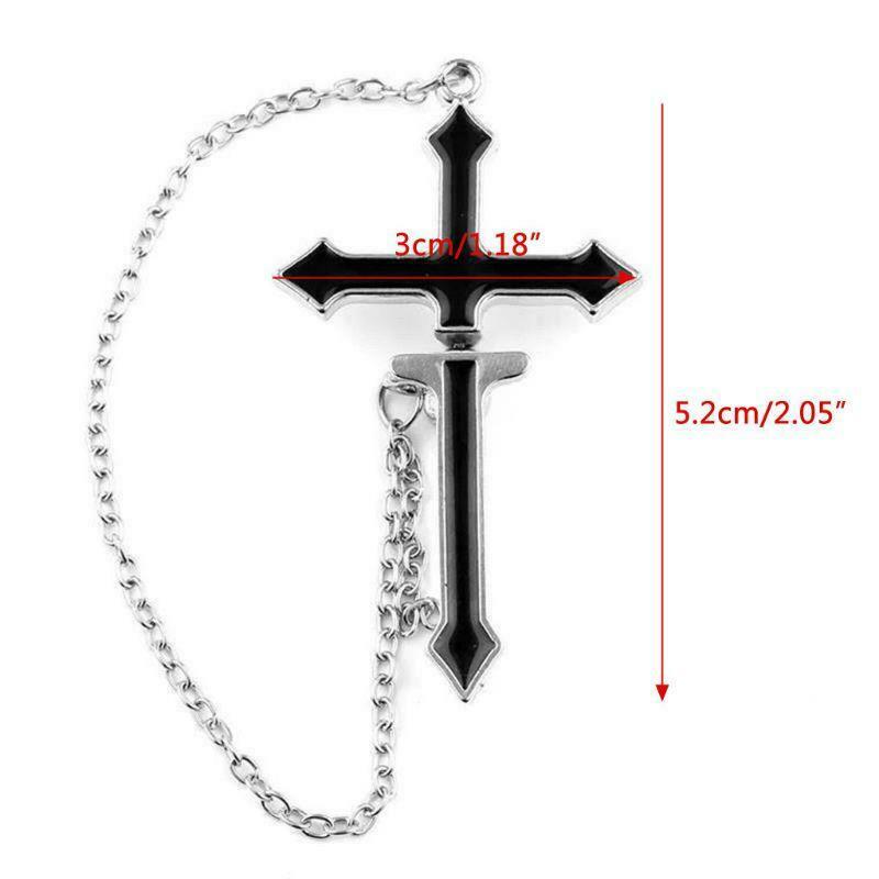 1Pc Punk Hip Hop Jewelry Spike Cross Ear Cuff Wrap Long Chain Piercing Earring