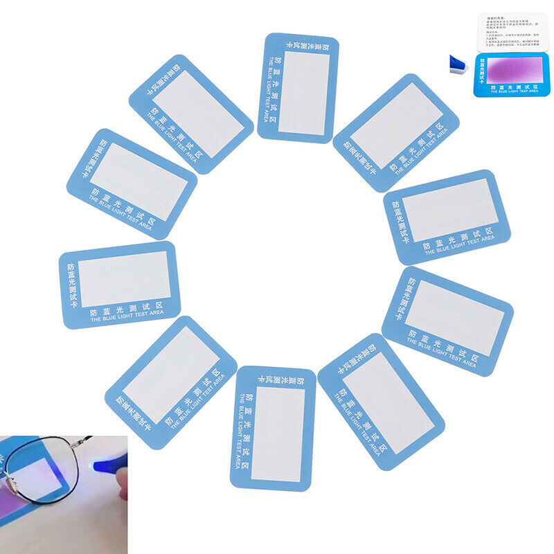 10Pcs/set Anti Blue Light Purple Test Card For Glasses Reusable Polarized Te Xz