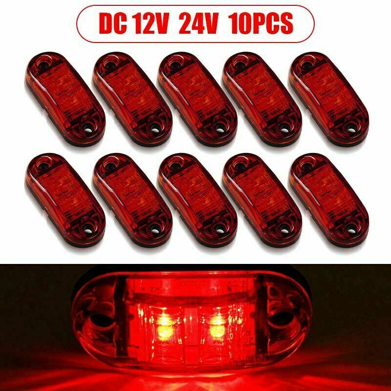 10X Red Side Marker Light Clearance Indicator Rear Lamp LED Trailer Truck Bus RV